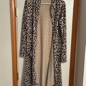 Leopard Print Long Cardigan